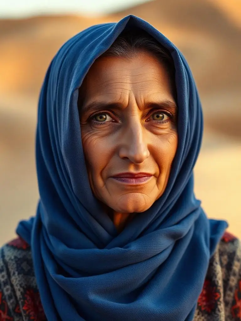 Portrait photographique de Aïcha, distillatrice de Merzouga