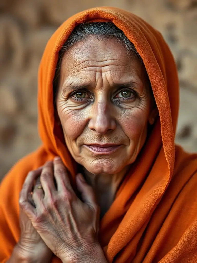 Portrait photographique de Izza, peintre de Aït Bouguemez