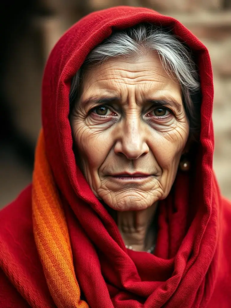 Portrait photographique de Rqia, peintre de Zemmour