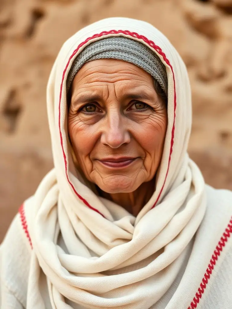 Portrait photographique de Yamna, tisseuse de Zemmour